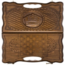 Нарды резные "Корона" с ручкой 30, Haleyan Нарды резные "Корона" с ручкой 30, Haleyan