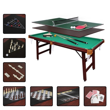 БИЛЬЯРДНЫЙ СТОЛ FORTUNA РУССКАЯ ПИРАМИДА 6ФТ 9 В 1 С КОМПЛЕКТОМ АКСЕССУАРОВ, фото 1