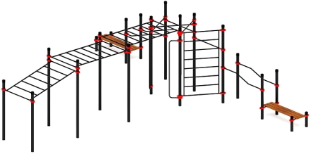 Воркаут ЛОВ 108 красный ВТ 102.25-01, фото 4