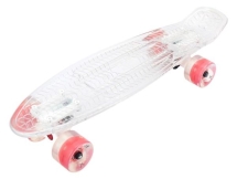 Скейтборд прозрачный Playshion 22″ FS-PS002 со светящимися колесами Скейтборд прозрачный Playshion 22″ FS-PS002 со светящимися колесами