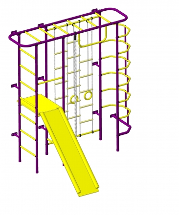 Детский спортивный комплекс Пионер С7ЛМ пурпурно/жёлтый, фото 1