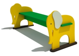 Детская скамейка Слон для игровой площадки Детская скамейка Слон для игровой площадки
