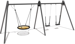 Качели 04058 металлические комбинированные двойные для детской площадки, фото 1 Качели 04058 металлические комбинированные двойные для детской площадки, фото 1