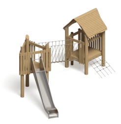 Игровой комплекс Эко Домик с переправой ИК-229 для детской площадки, фото 3