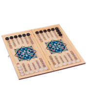 Нарды средние, с деревянными шашками, дубовые, цветной рисунок Нарды средние, с деревянными шашками, дубовые, цветной рисунок