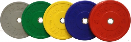 Диск для штанги каучуковый, цветной PROFI-FIT D-51, 15 кг, фото 4