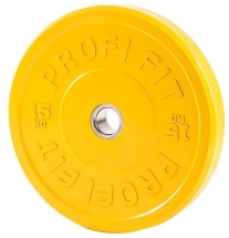 Диск для штанги каучуковый, цветной PROFI-FIT D-51, 15 кг