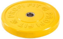 Диск для штанги каучуковый, цветной PROFI-FIT D-51, 15 кг