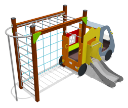 Игровой макет Пожарная машинка ВСТ 5622 с горкой для детской площадки, фото 2
