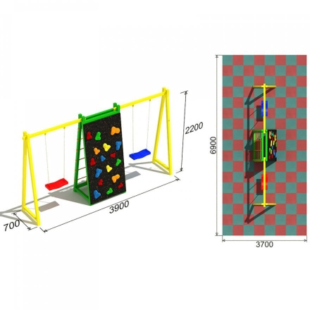 Детские качели Спорт 3.3 для детской площадки, фото 3