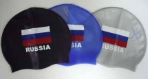 Шапочка для плавания силиконовая Россия