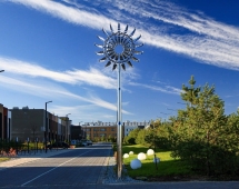 Скульптура из нержавеющей стали Океан Увеличенный размер, 8-гранное конусовидное основание из нержавеющей стали Скульптура из нержавеющей стали Океан Увеличенный размер, 8-гранное конусовидное основание из нержавеющей стали