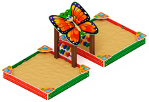 Песочница двойная с навесом Бабочка (Ракушки) - ИО 5.01.07-01