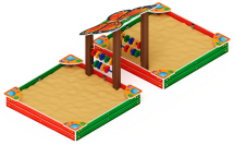 Песочница двойная с навесом Бабочка (Ракушки) - ИО 5.01.07-01