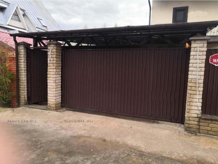 Односкатный навес на четырех опорах, фото 4