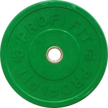Диск для штанги каучуковый, цветной PROFI-FIT D-51, 10 кг