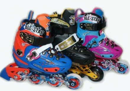 Коньки роликовые раздвижные, рама алюминий, колёса PU. арт 26557, фото 1