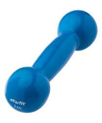 Гантель виниловая DB-102 1 кг, голубая, фото 1