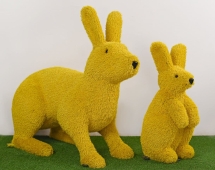 Топиари композиция заяц большой Чики и зайчик Бари - газон Есо, цветной Топиари композиция заяц большой Чики и зайчик Бари - газон Есо, цветной