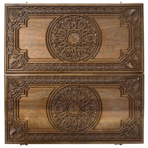 Нарды резные "Армянский узор" с серебром 60, Haleyan Нарды резные "Армянский узор" с серебром 60, Haleyan