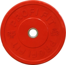 Диск для штанги каучуковый, цветной PROFI-FIT D-51, 25 кг