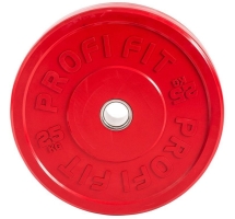 Диск для штанги каучуковый, цветной PROFI-FIT D-51, 25 кг