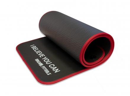 Мат для аэробики NBR 10 мм черный с кольцами, фото 1