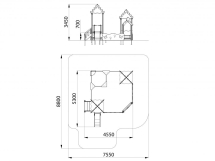 МФ 3.22 Песочный дворик с горкой H=700мм МФ 3.22 Песочный дворик с горкой H=700мм