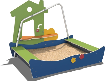 Песочница Домик ДС007 для детской игровой площадки, фото 2
