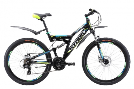 Велосипед Stark&#039;17 Jumper 26.1 FS D черно-зеленый 20&quot;, фото 1