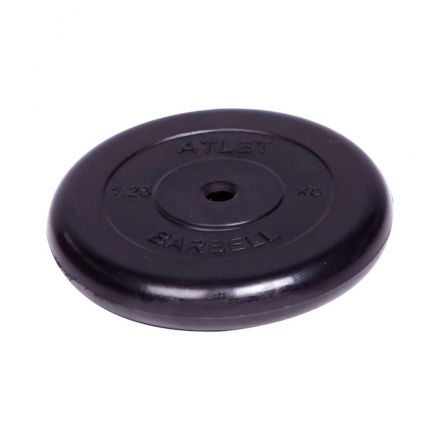Диск обрезиненный Barbell Atlet d 26 мм чёрный 1,25 кг, фото 1