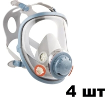 Защитная полнолицевая маска с антивандальным хим.стойким покрытием , размер L, 4 шт Jeta Safety 6950-box-L