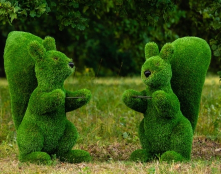 Топиари Белочка с кольцом под кашпо газон Deluxe, фото 10