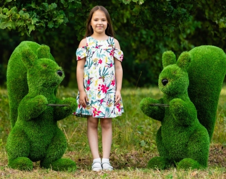 Топиари Белочка с кольцом под кашпо газон Deluxe, фото 11