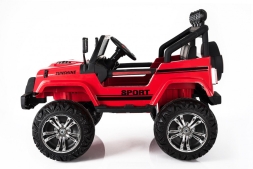 Двухместный полноприводный электромобиль Red Jeep 12V 2.4G - S2388, фото 3
