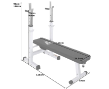 Скамья со стойками под штангу DFC складная DBCH2W