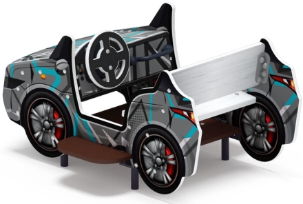 Кабриолет (серый) - Беседка машинка средняя - мф 10.03.02-04.И1, фото 2