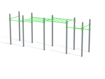 СО 7.03 Рукоход классический двухуровневый и 6 турников, фото 3