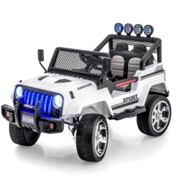 Двухместный полноприводный электромобиль White Jeep 12V 2.4G - S2388-W, фото 3