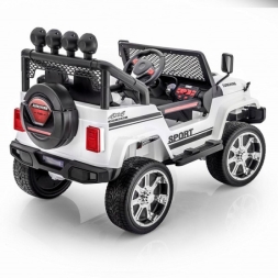 Двухместный полноприводный электромобиль White Jeep 12V 2.4G - S2388-W, фото 7