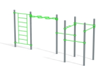 СО 7.04 Рукоход-змейка, шведская стенка, четыре турника классического хвата и один турник Молоток