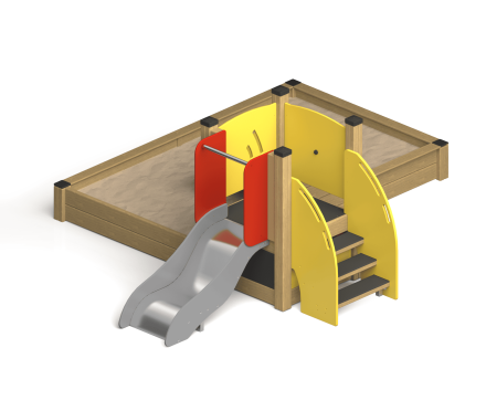 Песочница Роза ПСL-02 с горкой для детской площадки , фото 1