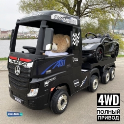 Электромобиль Mercedes-Benz Actros HL358 4WD с прицепом черный, фото 1