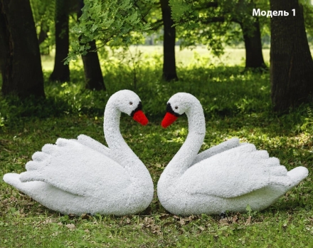 Топиари композиция Лебеди белые Модель 1 - газон Eco, фото 1