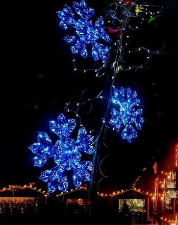 Световая фигура Светящаяся снежинка односторонняя 0,8 м, фото 1