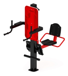 Жим ногами+Брусья (красный) - Уличный тренажер - СТ 023-11, фото 4 Жим ногами+Брусья (красный) - Уличный тренажер - СТ 023-11, фото 4