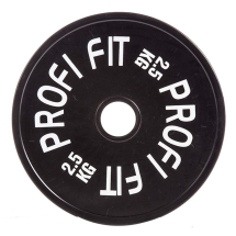 Диск для штанги каучуковый, черный, PROFI-FIT D-51,  2,5 кг