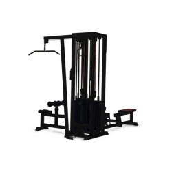3-х позиционная станция с одинарной блочной рамкой (грузоблок) чёрный Barbell МВ 36953 