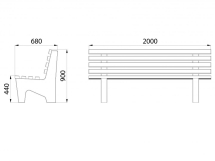 МФ 1.14 Лавочка бетонная со спинкой МФ 1.14 Лавочка бетонная со спинкой