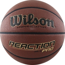 Мяч баск. WILSON Reaction PRO, арт.WTB10138XB06, р.6, синт. PU, бутил. камера, темно-коричневый
